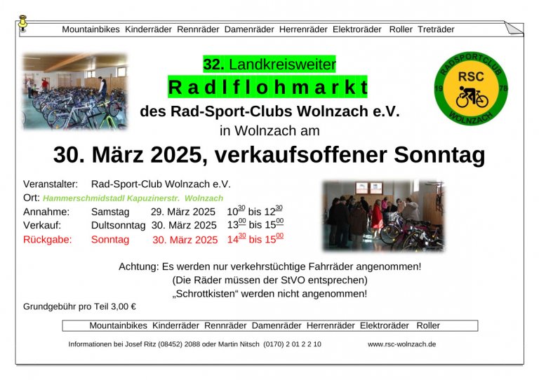 Grossansicht in neuem Fenster: Plakat Radlflohmarkt Grossansicht in neuem Fenster: Plakat Radlflohmarkt